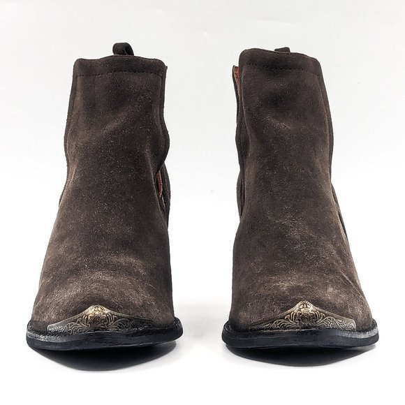 Jeffrey Campbell Cromwell Women Green Suede Western Low ankle boots size 7.5 - Picture 2 of 12